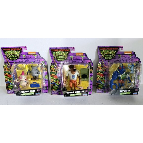 TMNT Mutant Mayhem Set Mutant Tots Young Splinter Super Fly NIB Sealed - Picture 1 of 16